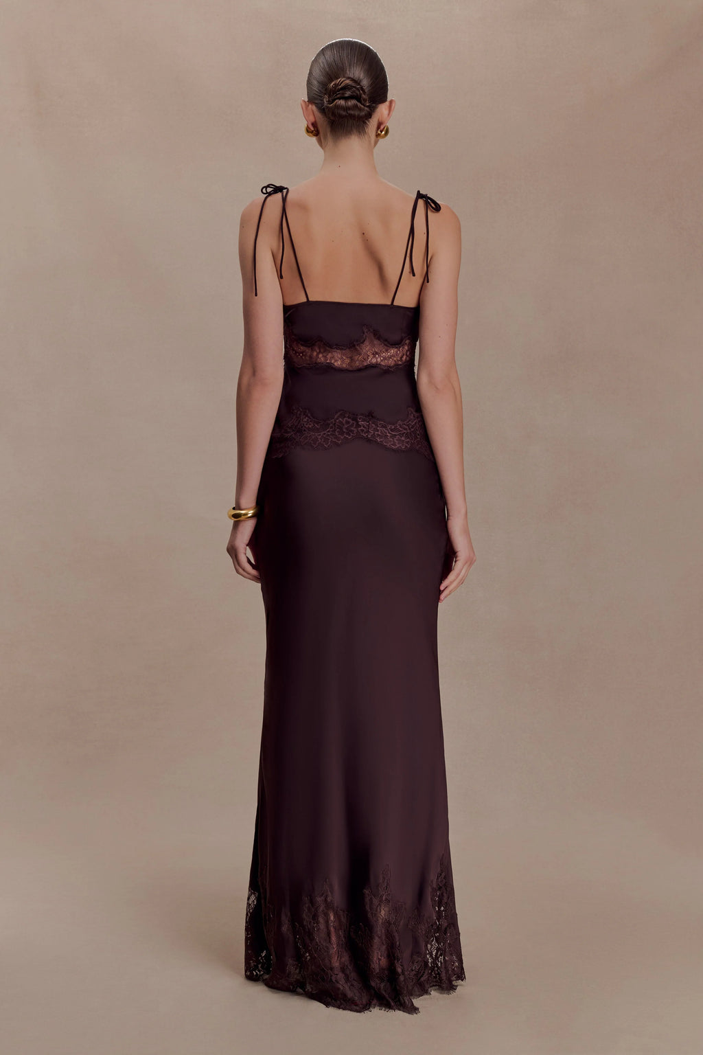 Nina Satin And Lace Camisole - Chocolate