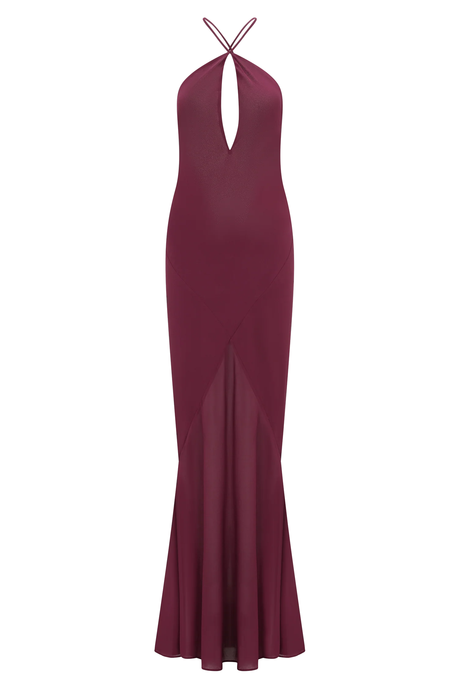 Nerea Slip Halter Maxi Dress - Cherry Red
