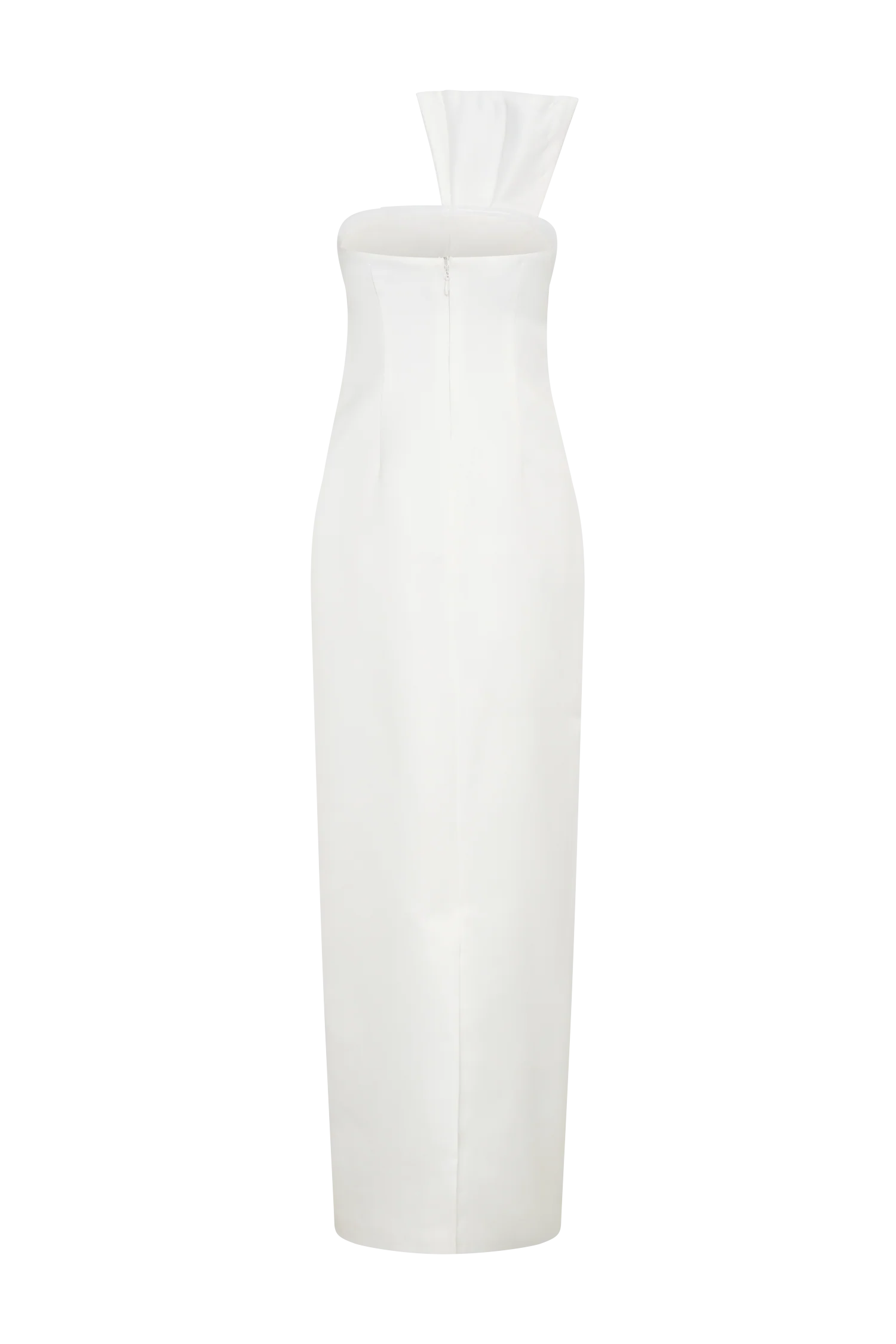 Cyrill Strapless Satin Structured Maxi Dress - White