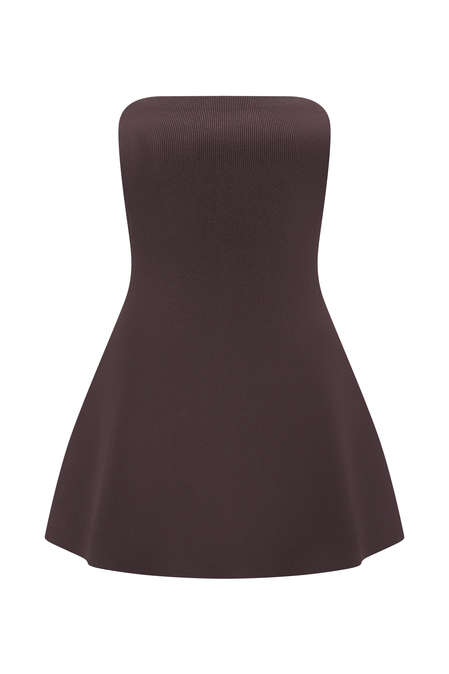 Anette Bandage Knit Strapless Top - Chocolate