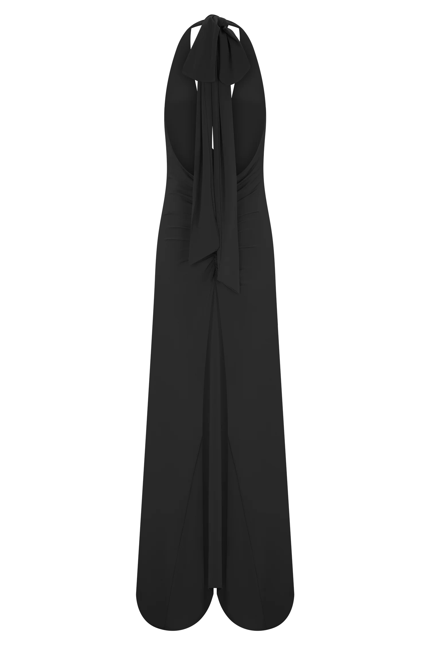 Juliet Slinky Maxi Dress With Scarf - Black