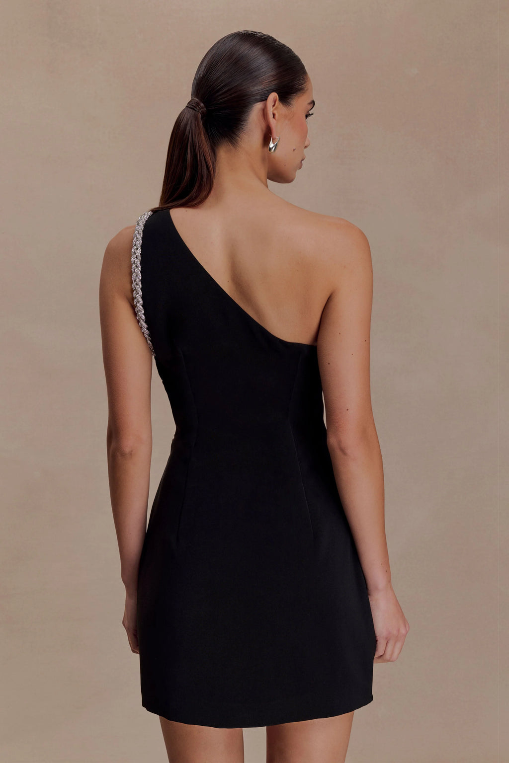 Eleonora Diamante Trim Mini Dress - Black