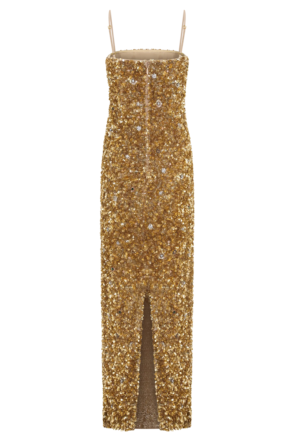 Porter Hand Beaded Midi Dress - Gold