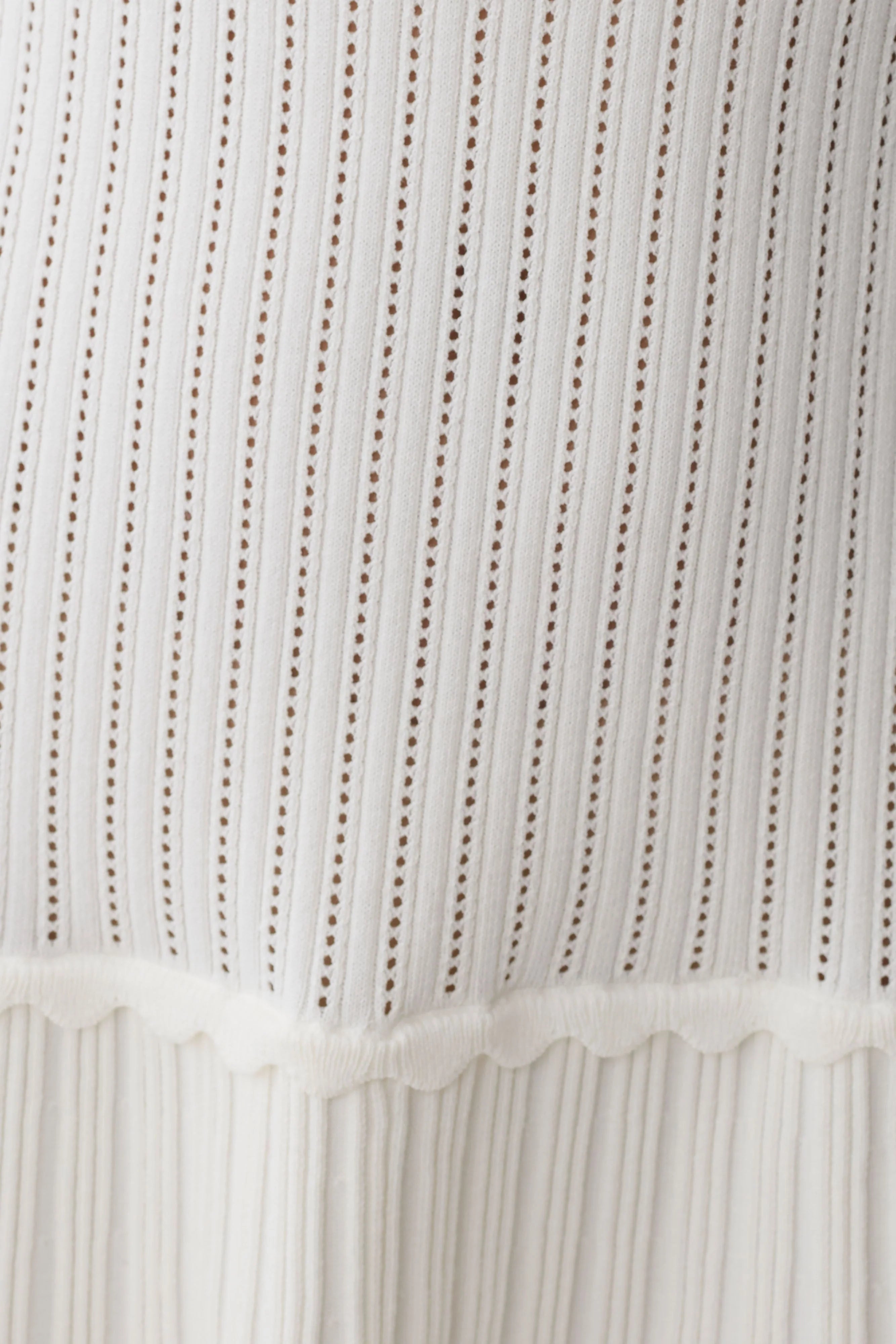 Adena Pointelle Knit Mini Dress - Ivory