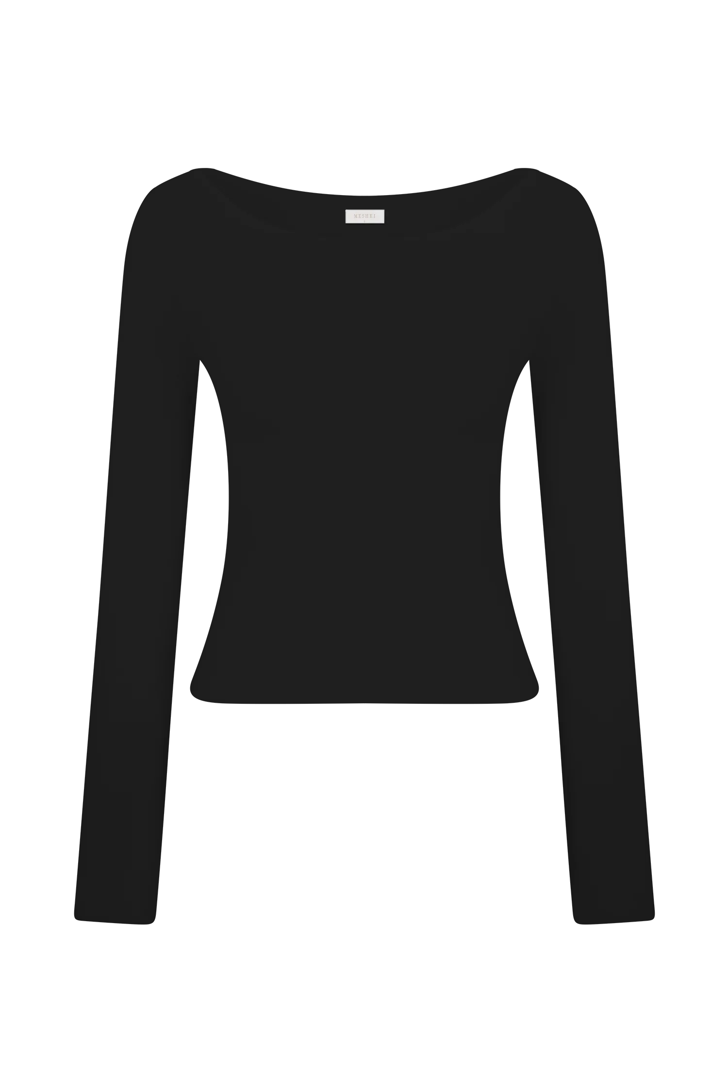 Paedyn Merino Wool Ribbed Long Sleeve Top - Black
