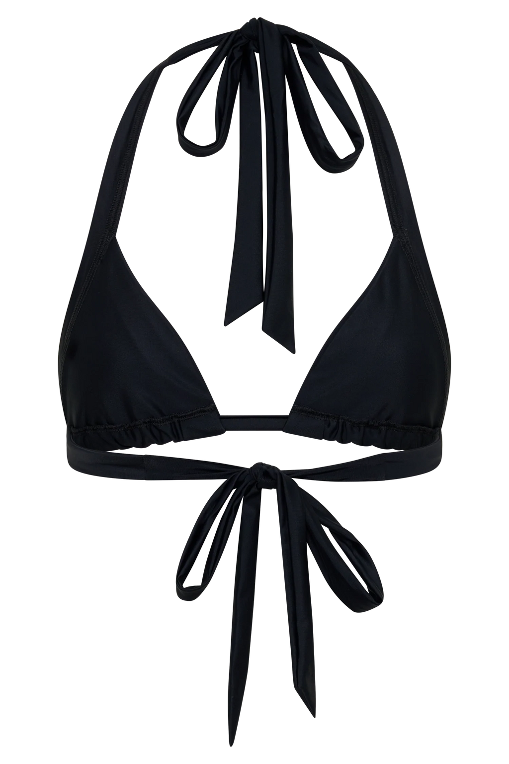 Fern Triangle Bikini Top - Black