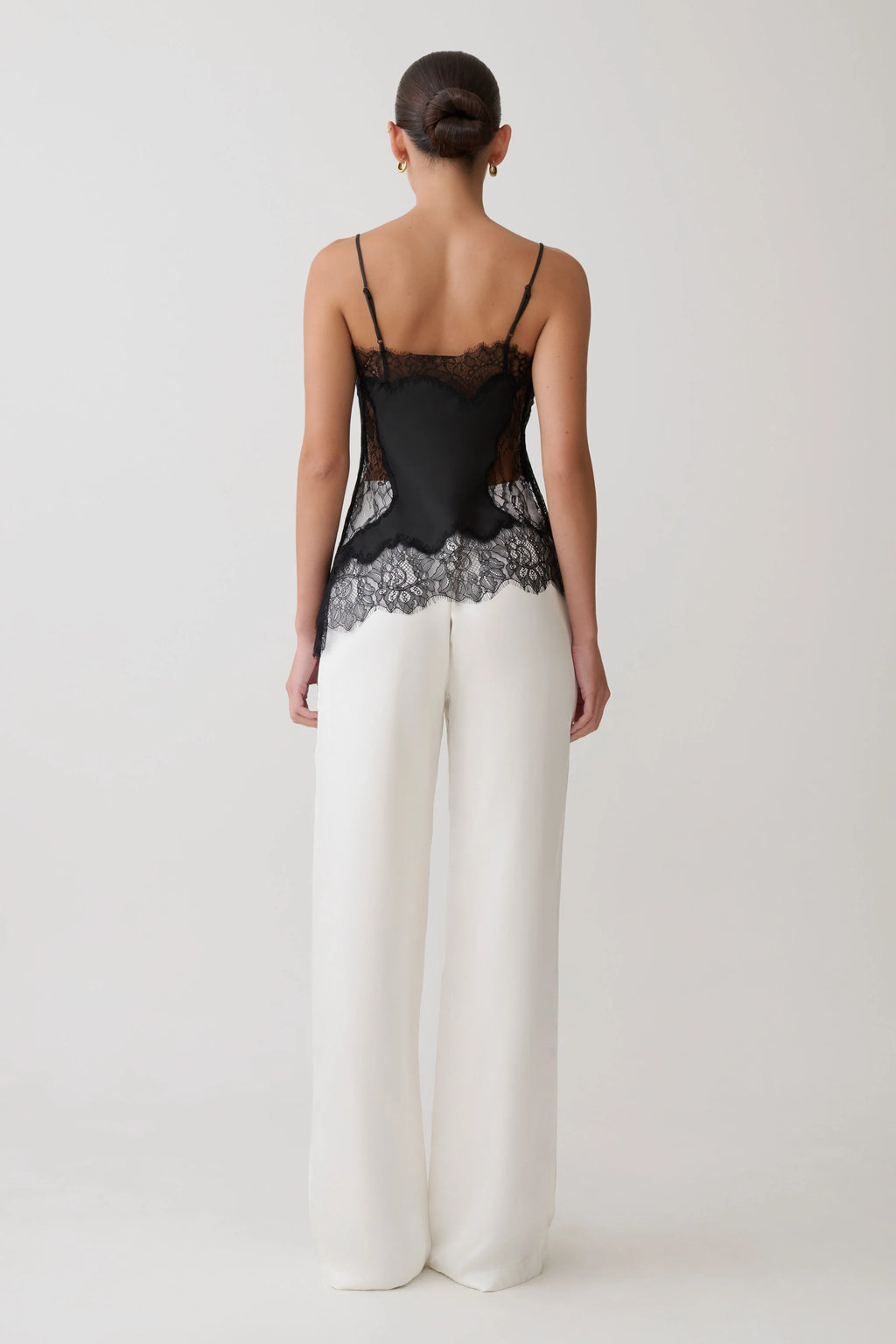 Miriam Satin & Lace Camisole - Black