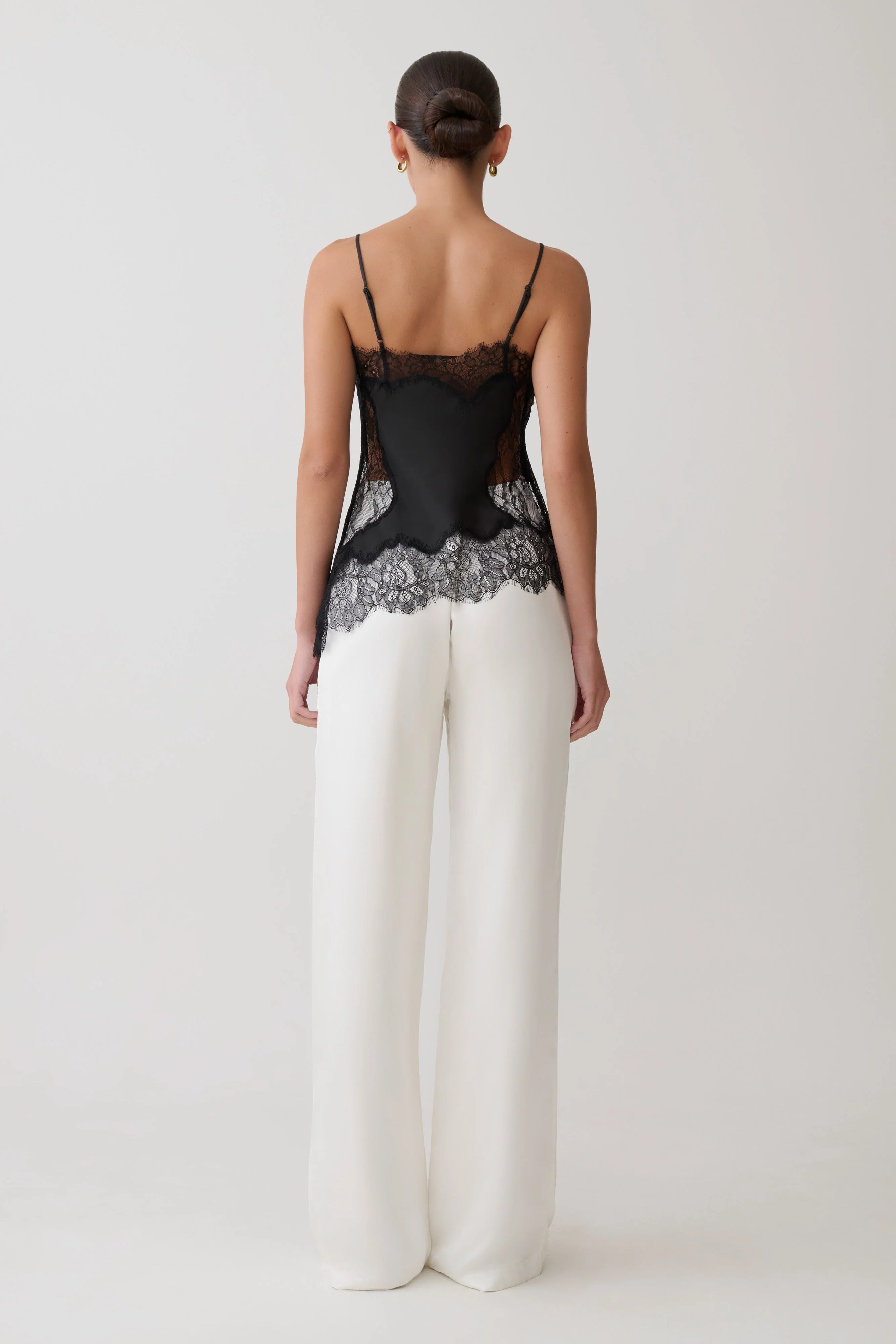 Miriam Satin & Lace Camisole - Black