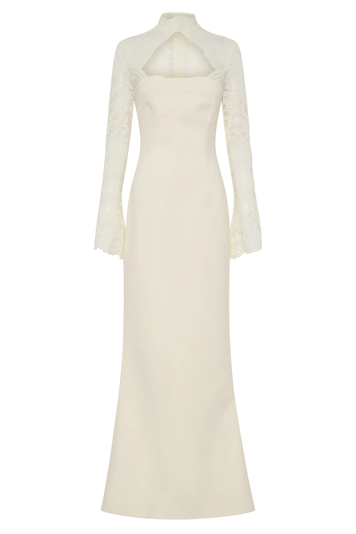 Aurelie Long Sleeve Lace Maxi Dress - Ivory