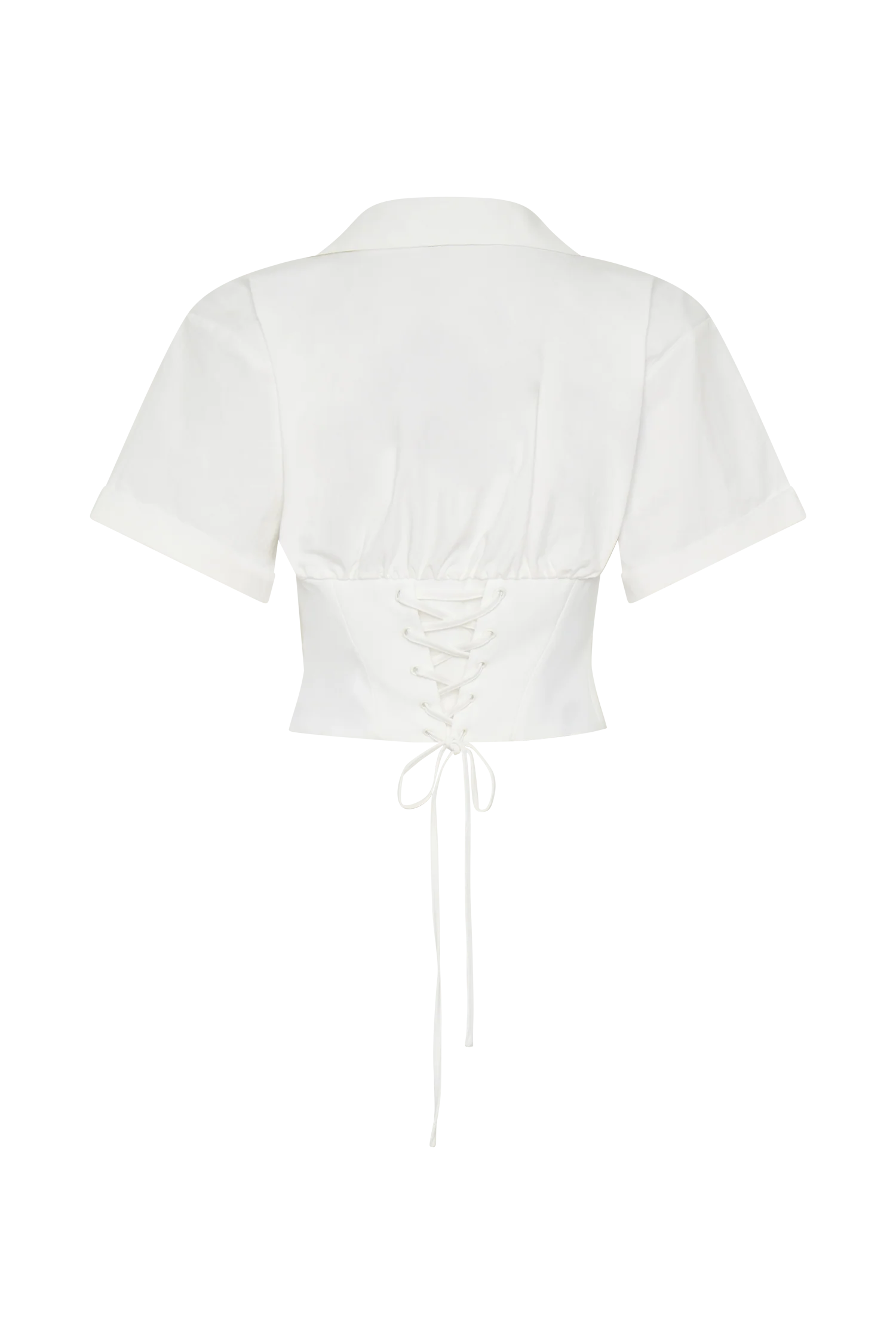 Noelia Tie Back Short Sleeve Shirt - White