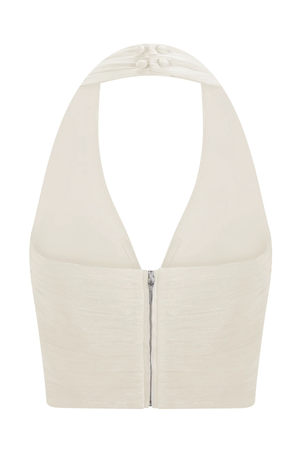 Makena Gathered V Neck Top - Opal White
