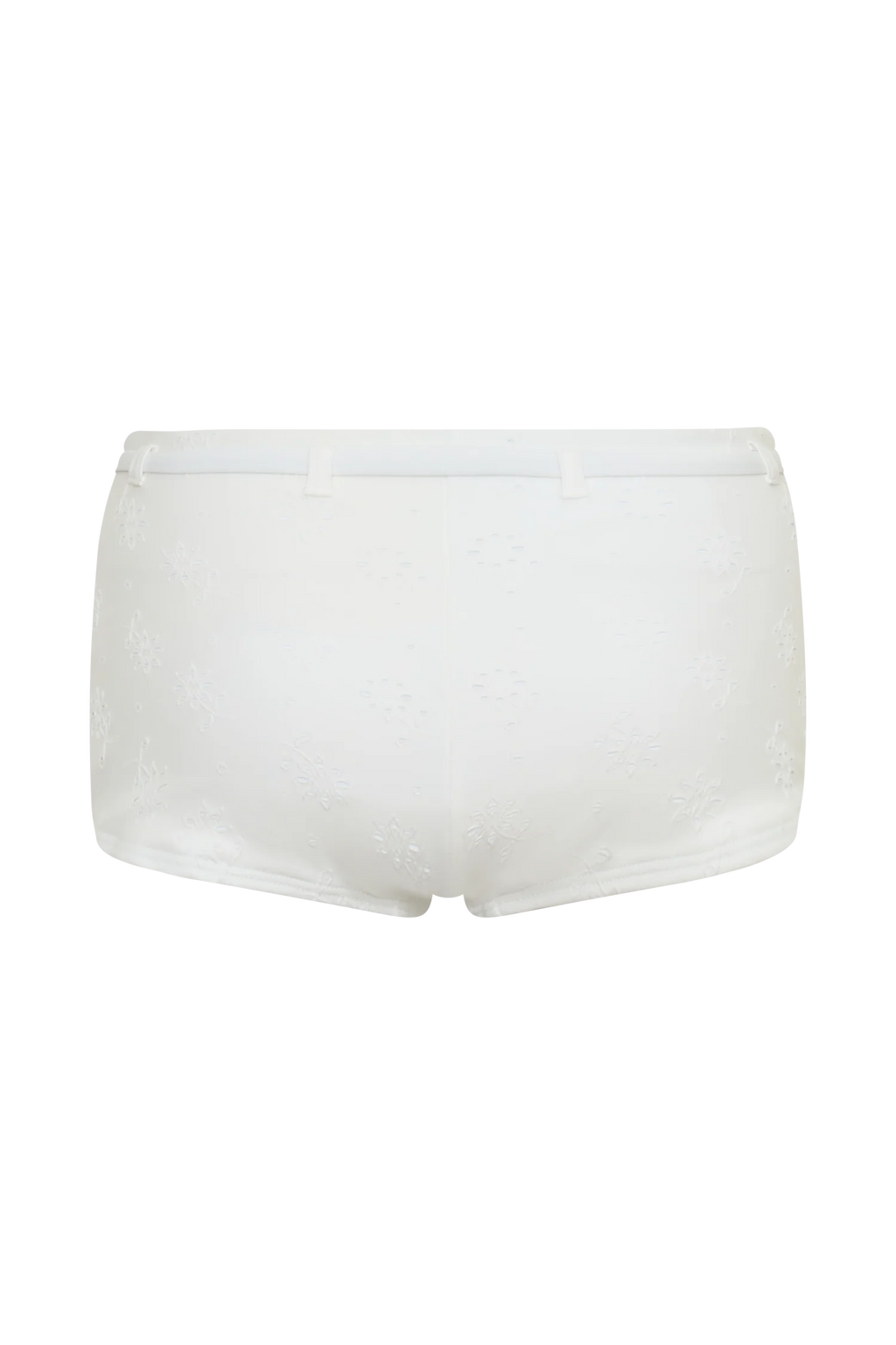 Frost Mini Bikini Shorts - White Textured Fabric