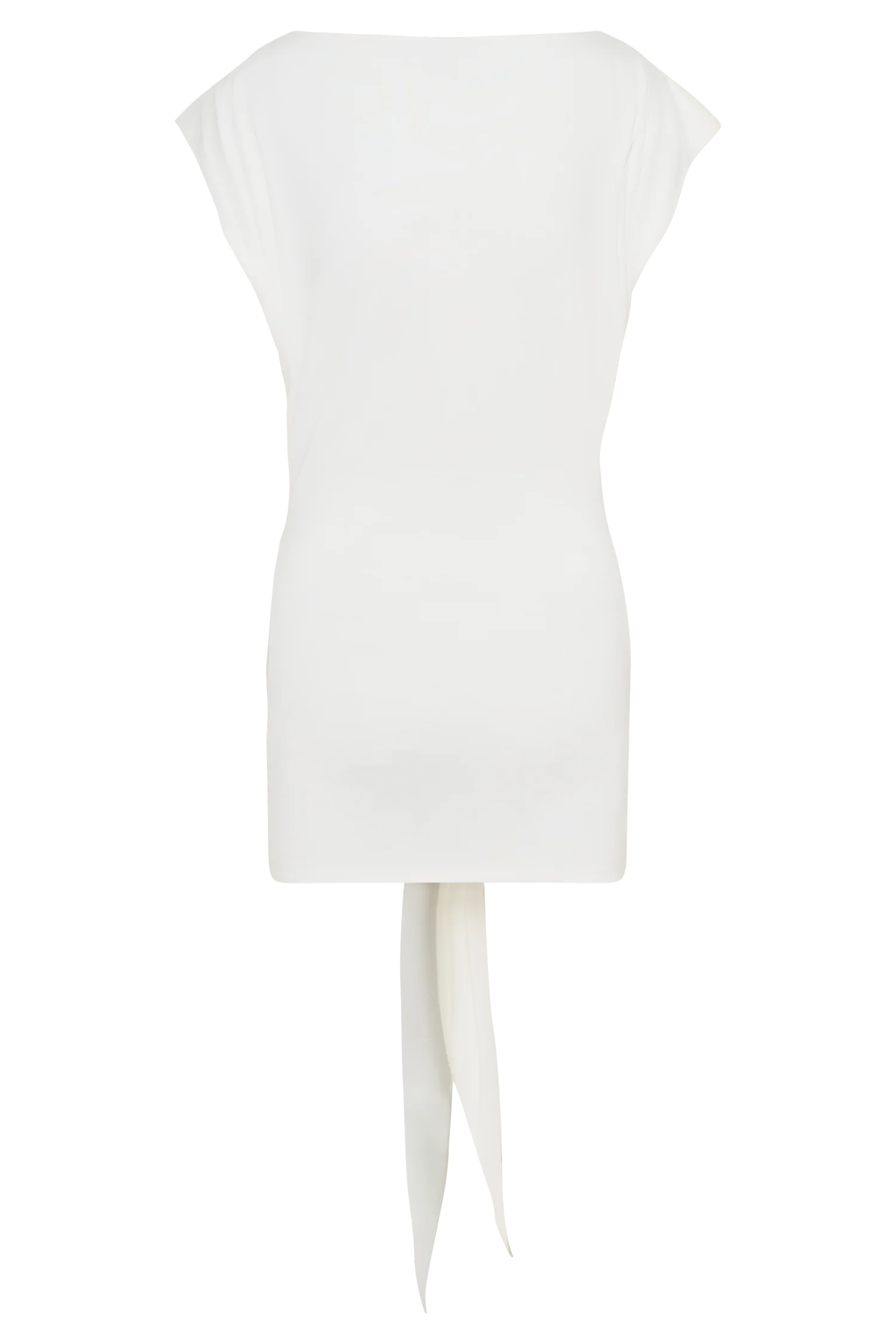 Maiara Shortsleeve Slinky Tie Mini Dress - White