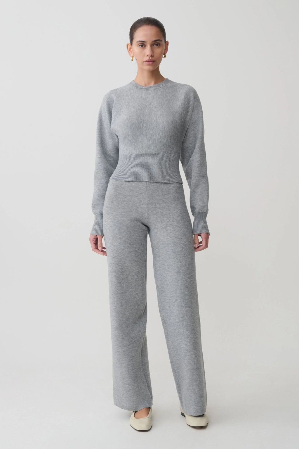 Kerrymae Straight Leg Knit Pants - Grey Marle