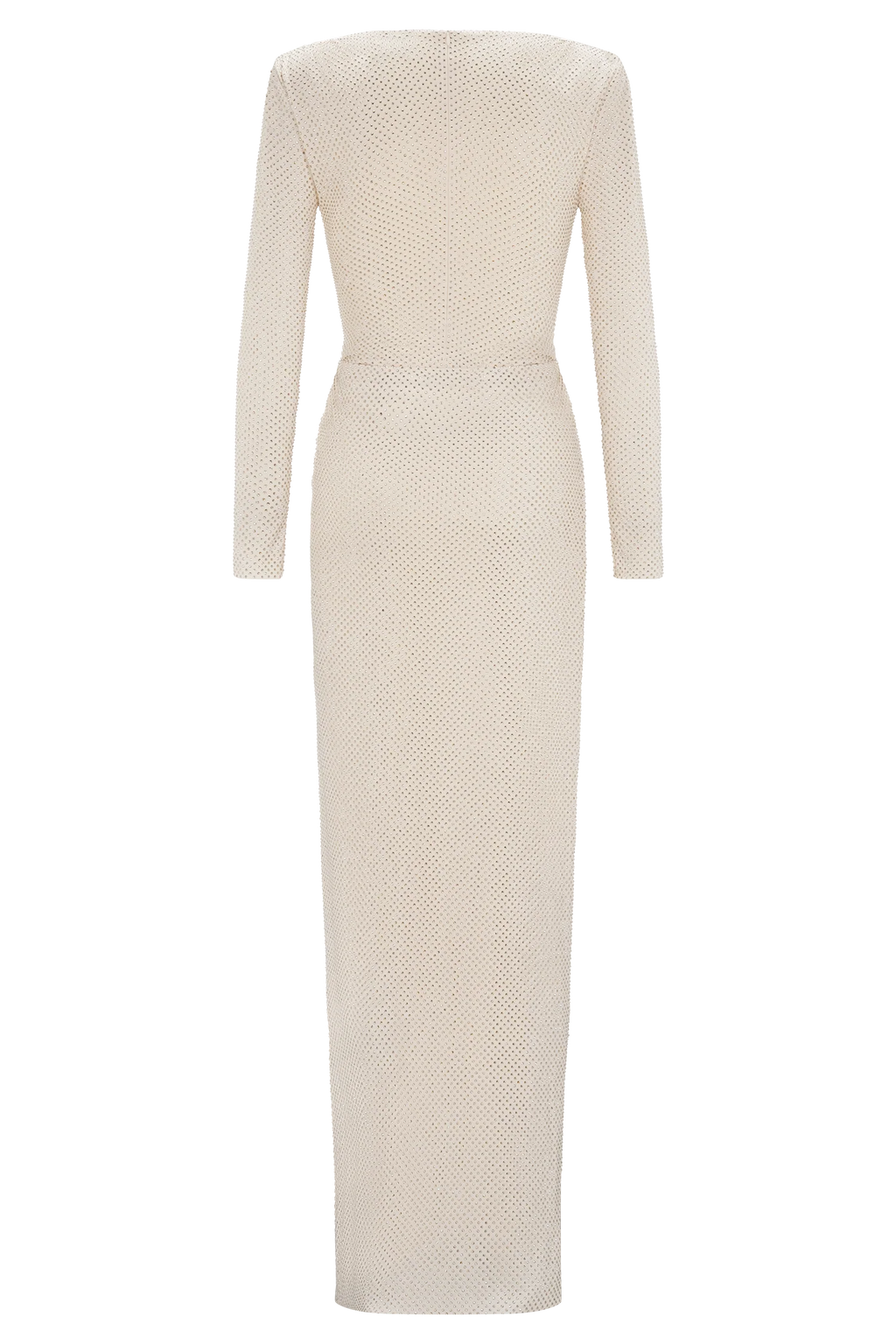 Deanna Long Sleeve Diamante Maxi Dress - Gold