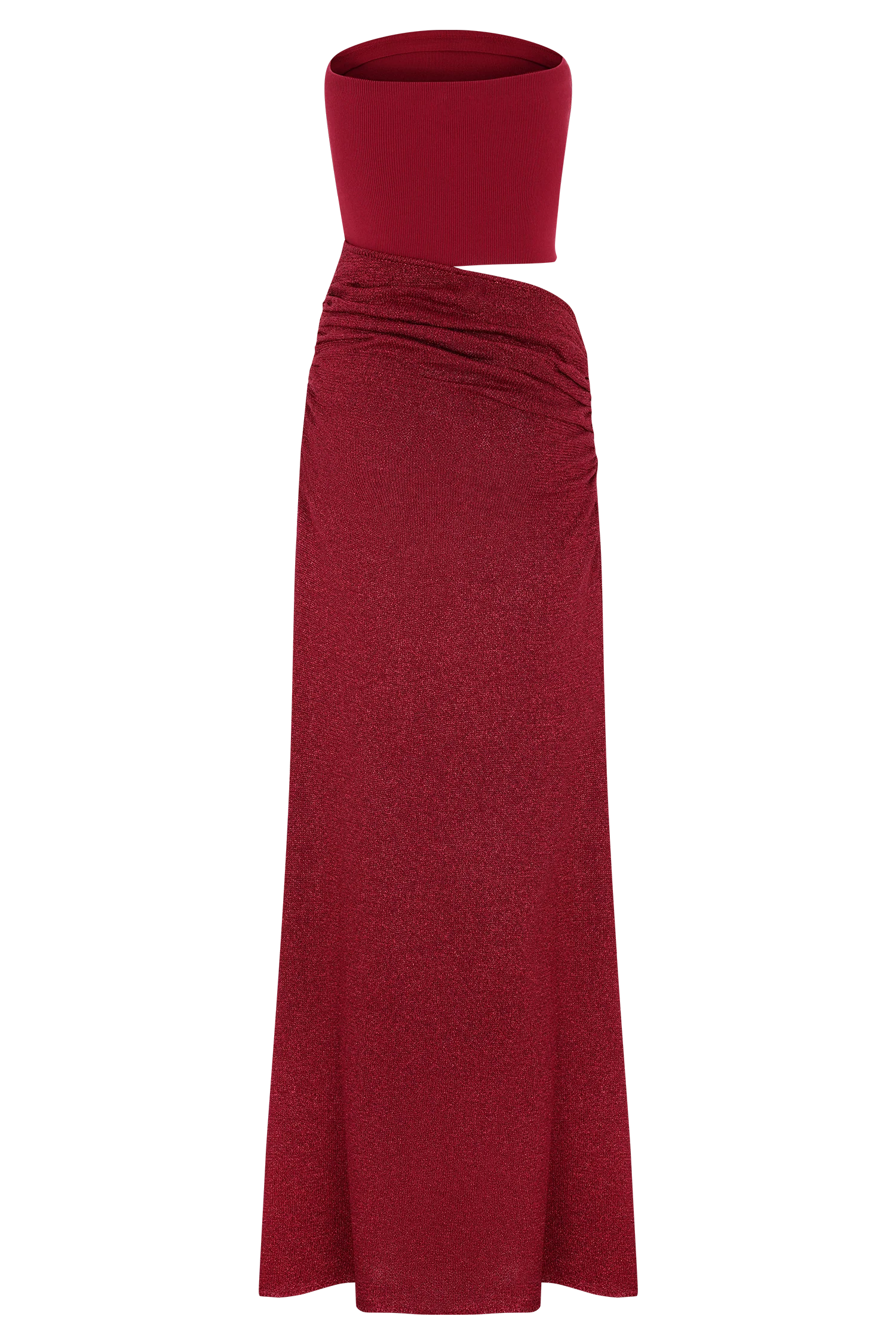 Jasiel Strapless Knit Maxi Dress - Red
