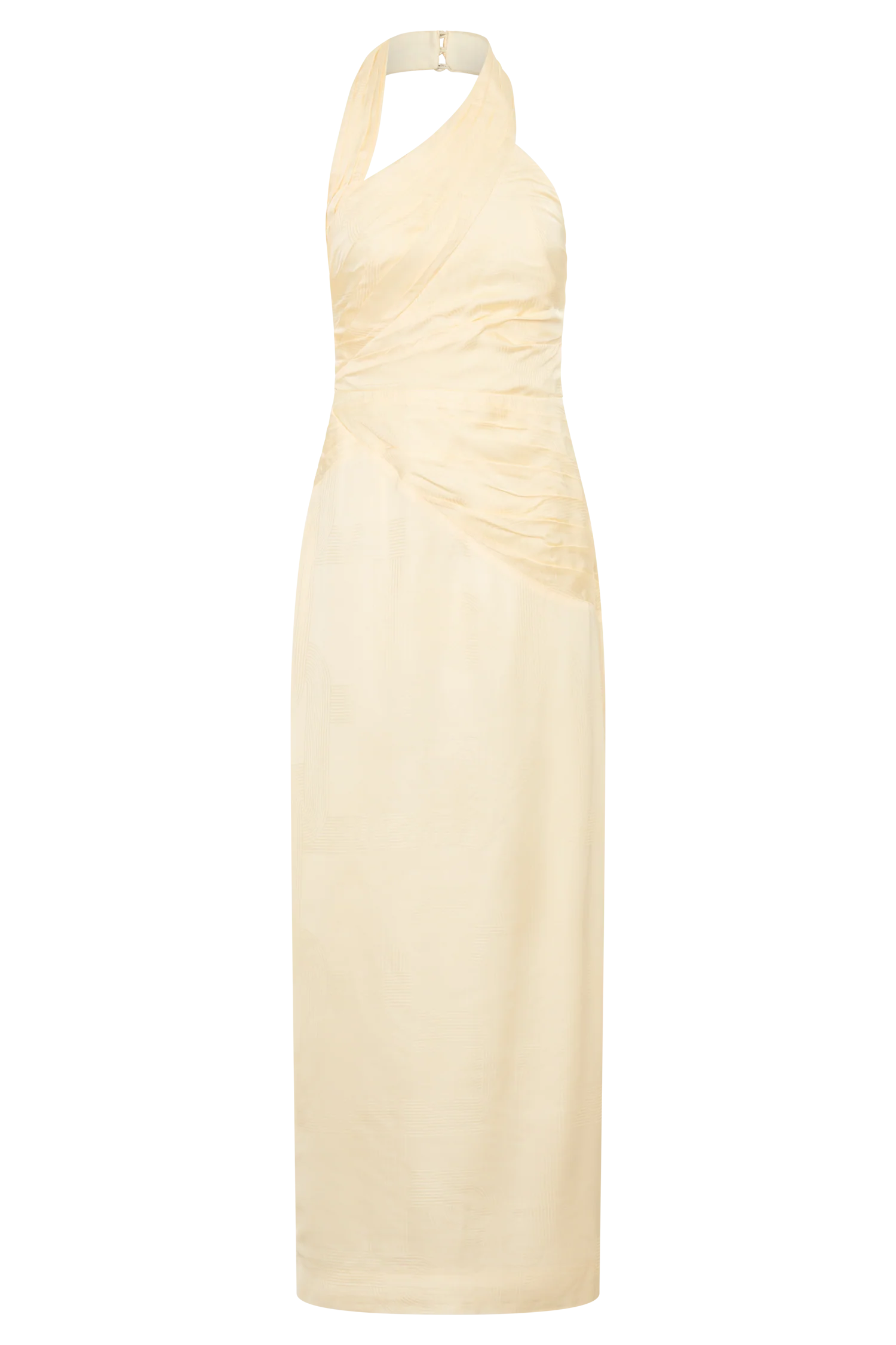 Chiara Halter Satin Maxi Dress - Buttermilk