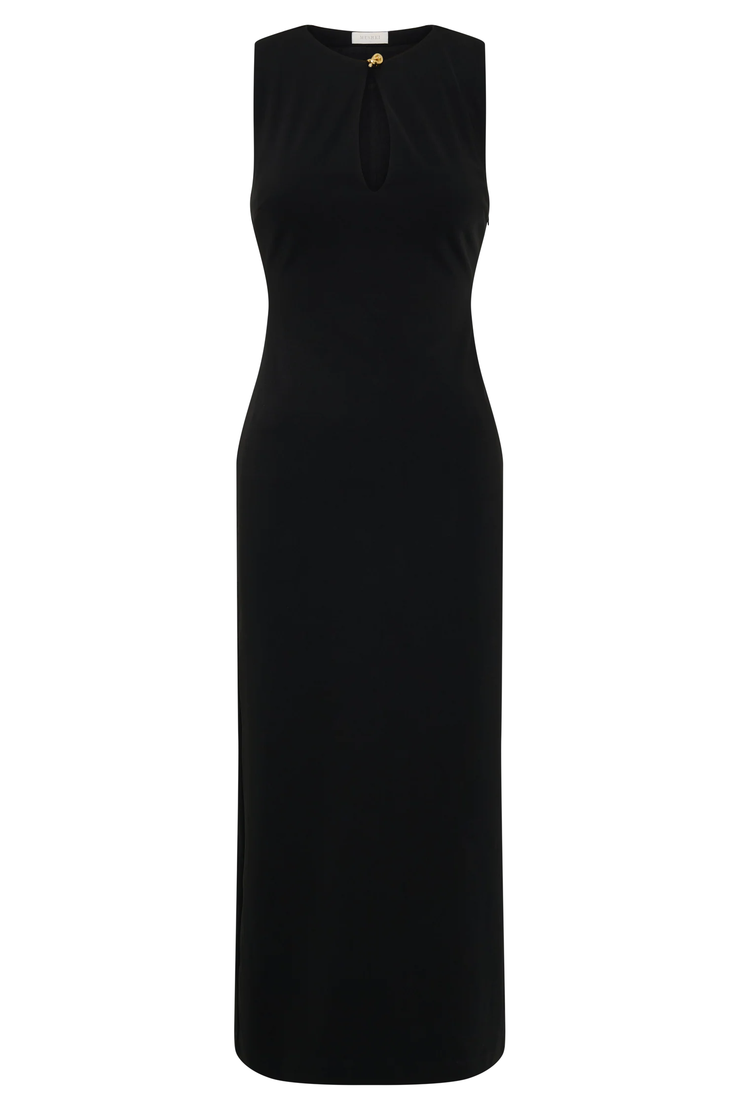 Norah Sleeveless Crepe Midi Dress - Black