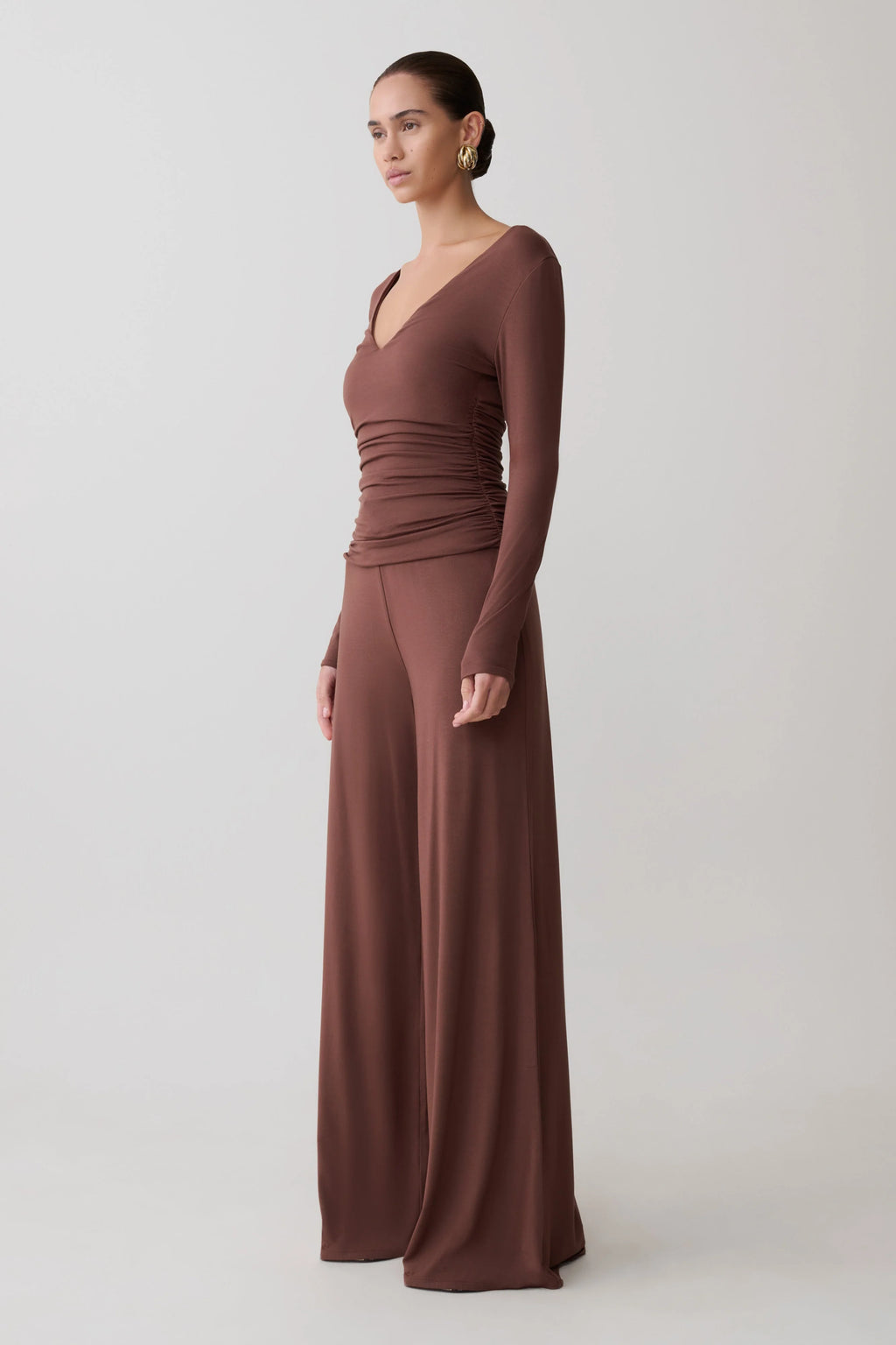 Sari Long Sleeve Modal Top - Chocolate